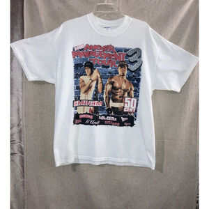 Vintage Eminem 50 Cent Rap T-shirt Anger Management Concert Tour 2005 Men’s XL .
